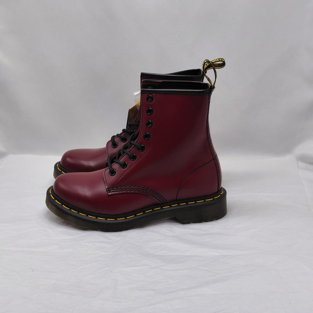 Dr. Martens Womens 1460 Combat Boots Size 6 Cherry Red Leather Y2K Grunge Moto